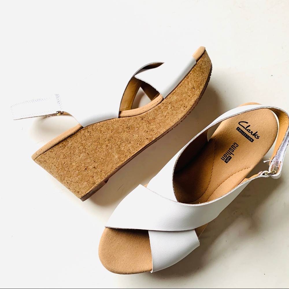 Clark’s White Wedge platform Sandal